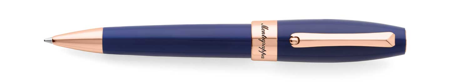 Fortuna Blue - Montegrappa Fortuna Blue Rose Gold Trim Ballpoint 